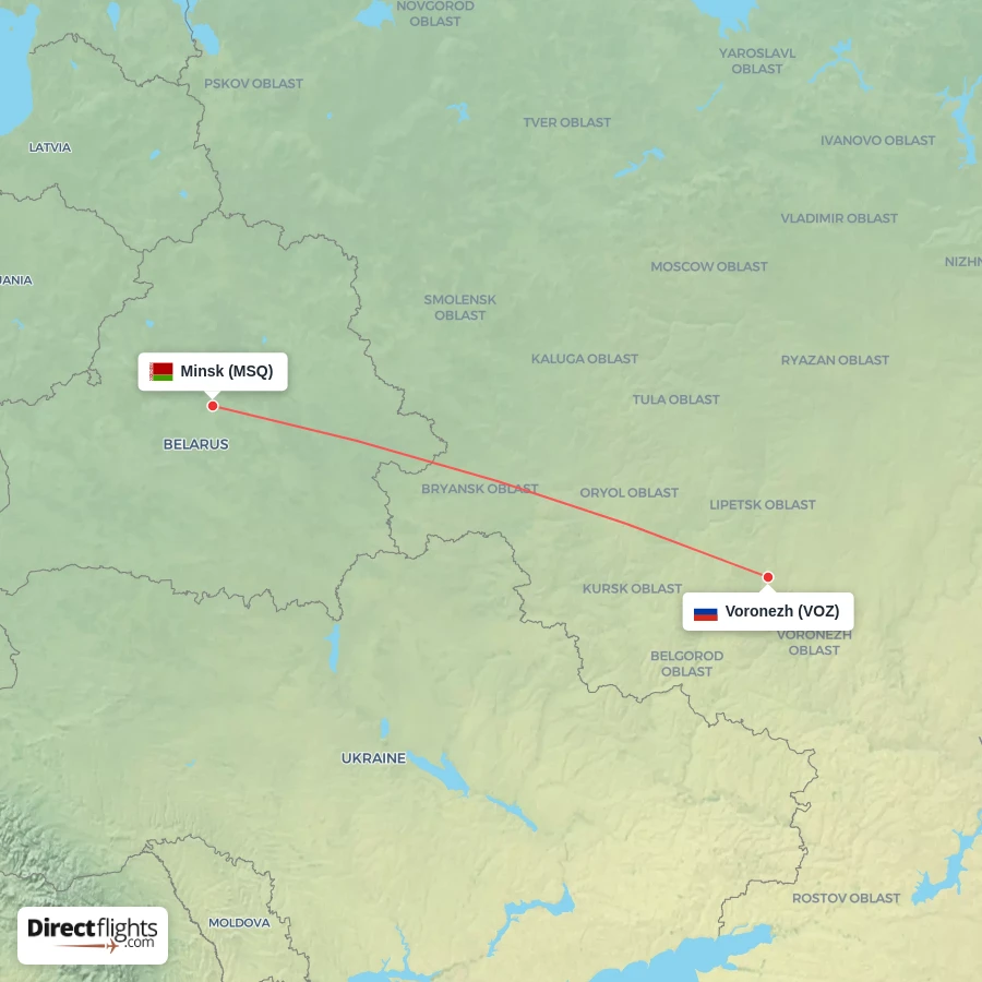 MSQ - VOZ route map