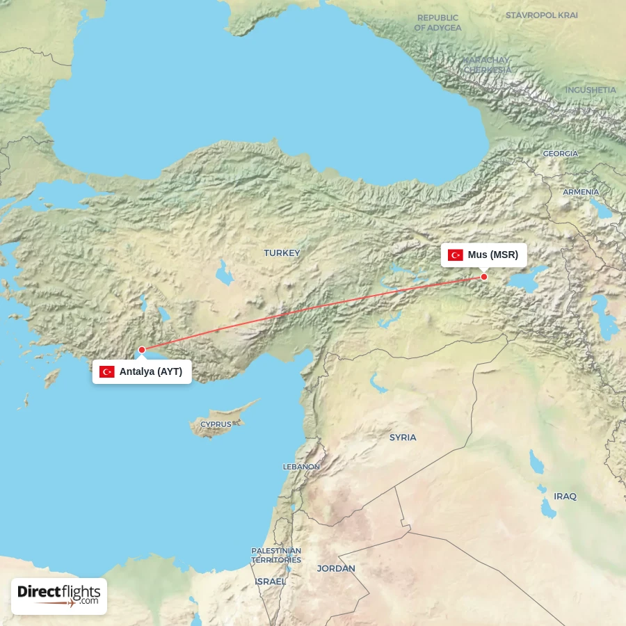 MSR - AYT route map