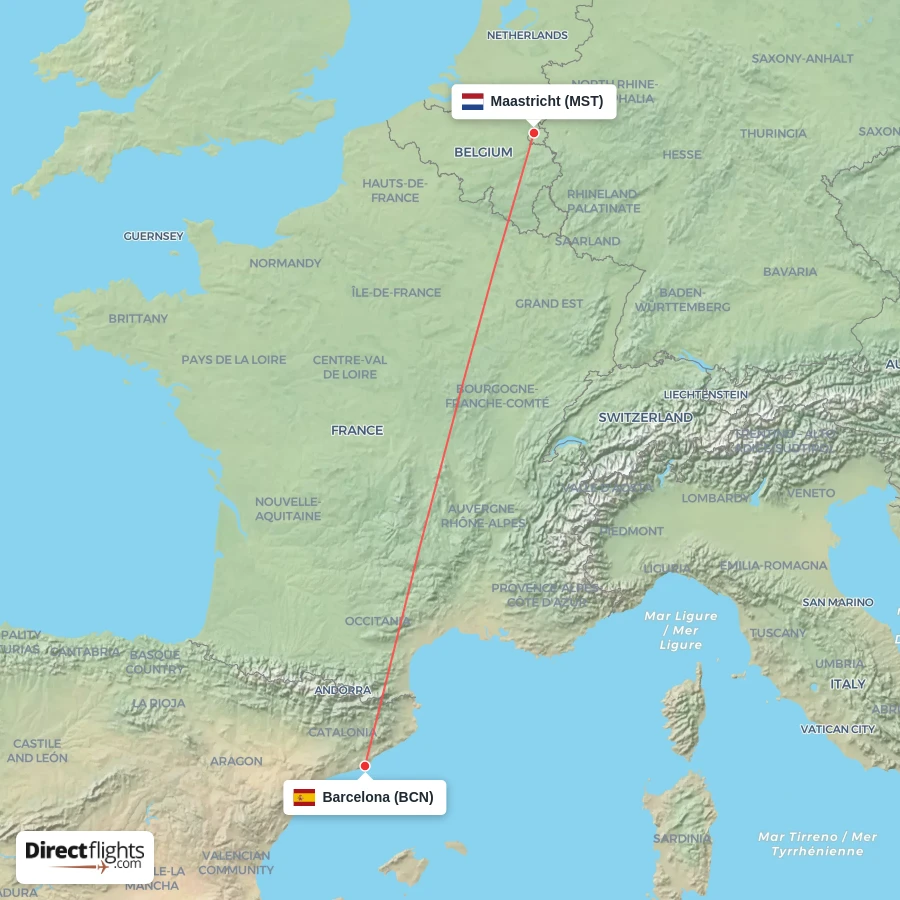MST - BCN route map