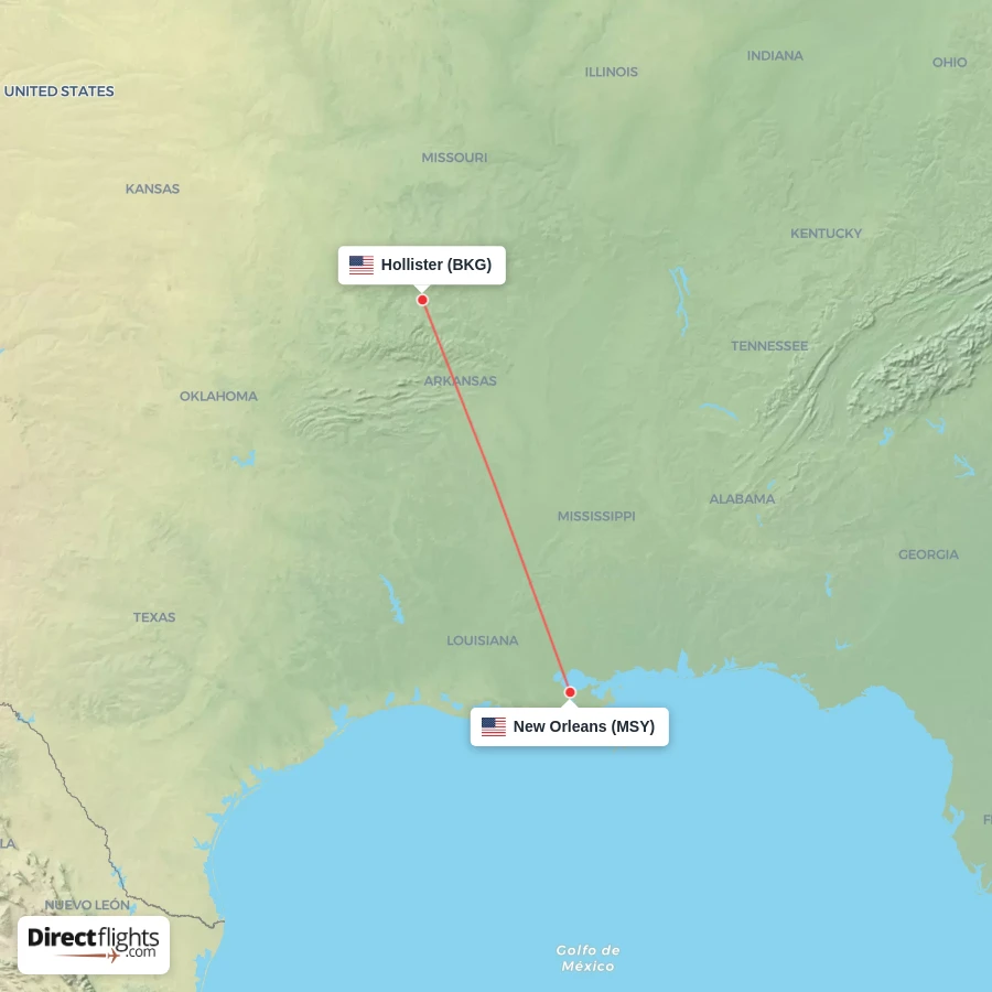 MSY - BKG route map