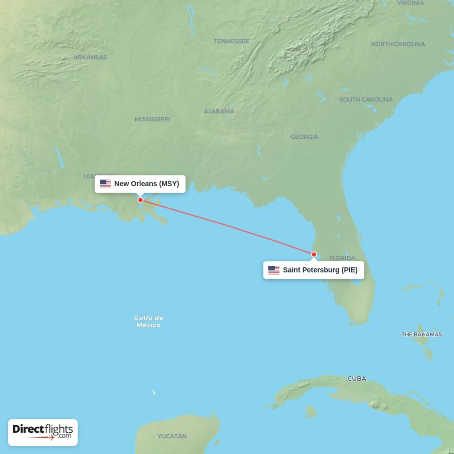MSY - PIE route map