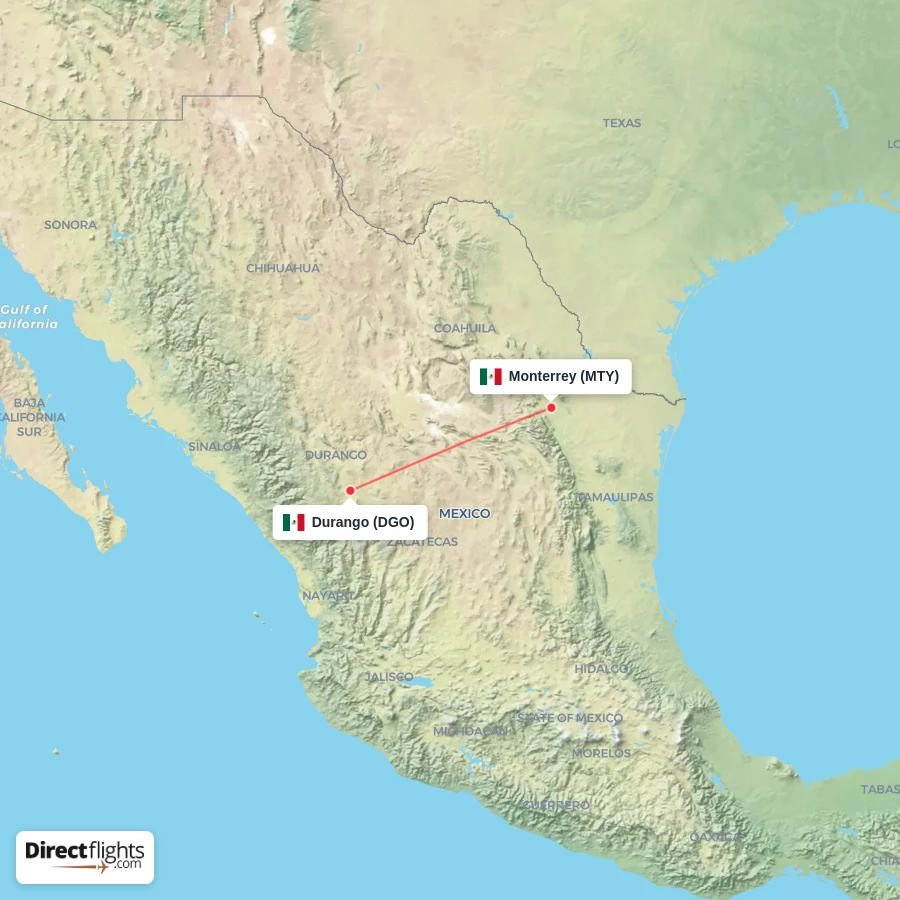 MTY - DGO route map