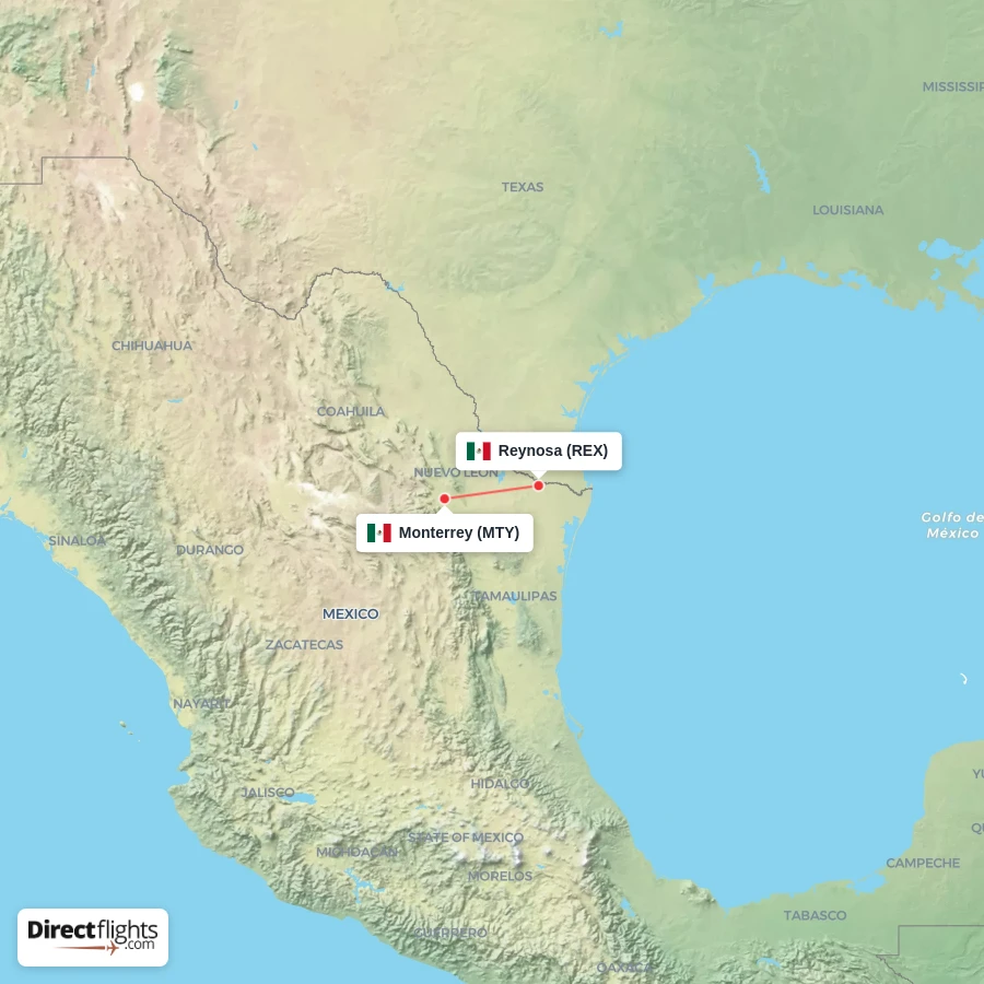 MTY - REX route map