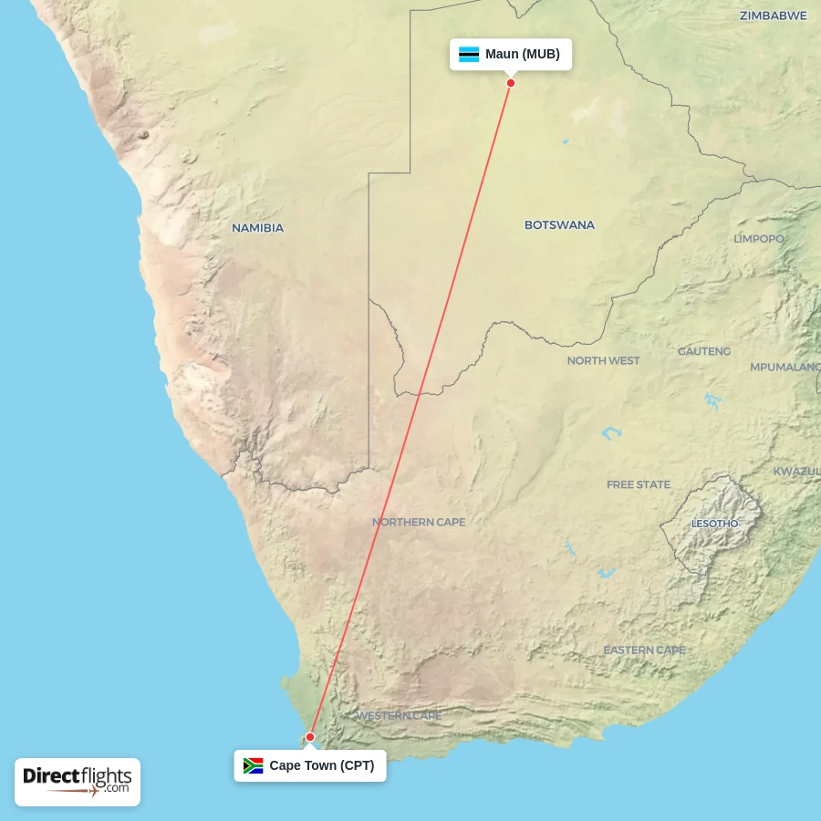 MUB - CPT route map