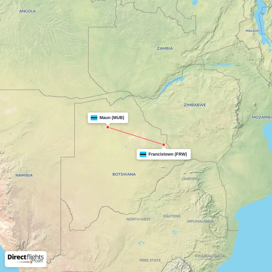 MUB - FRW route map
