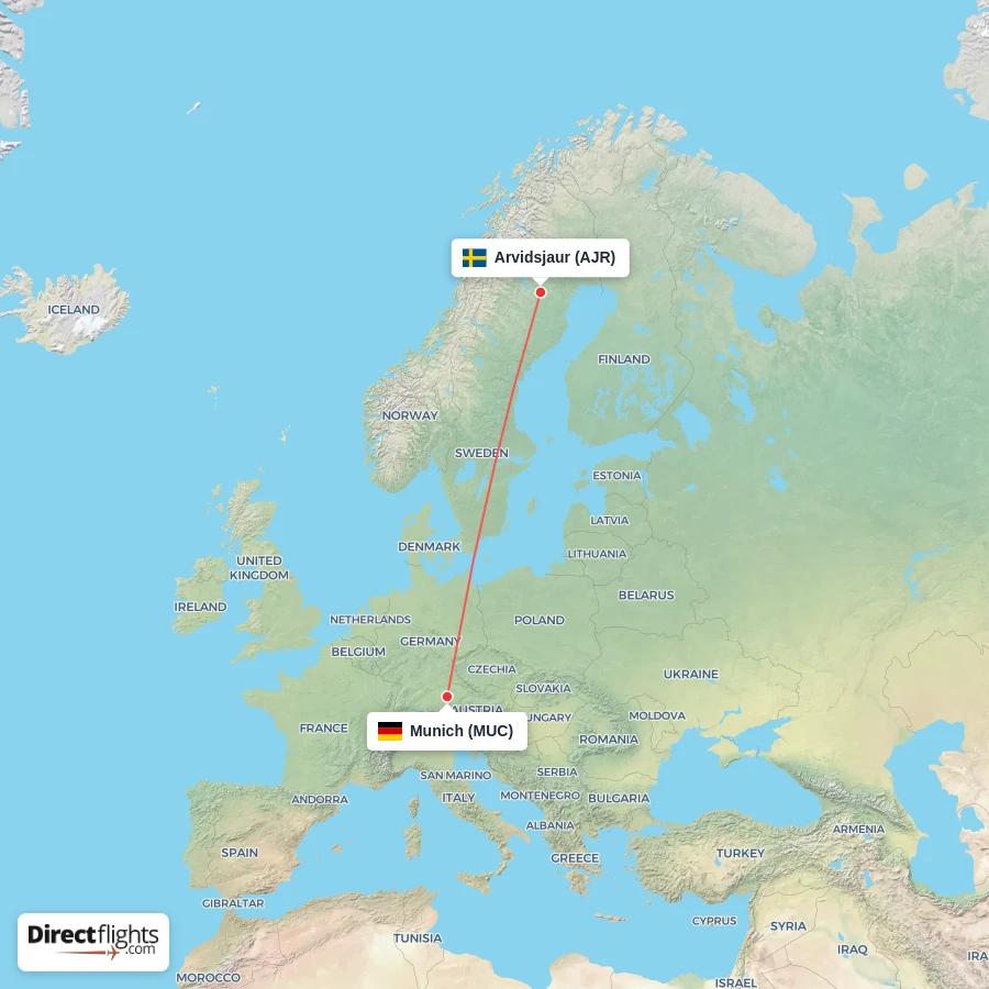 MUC - AJR route map