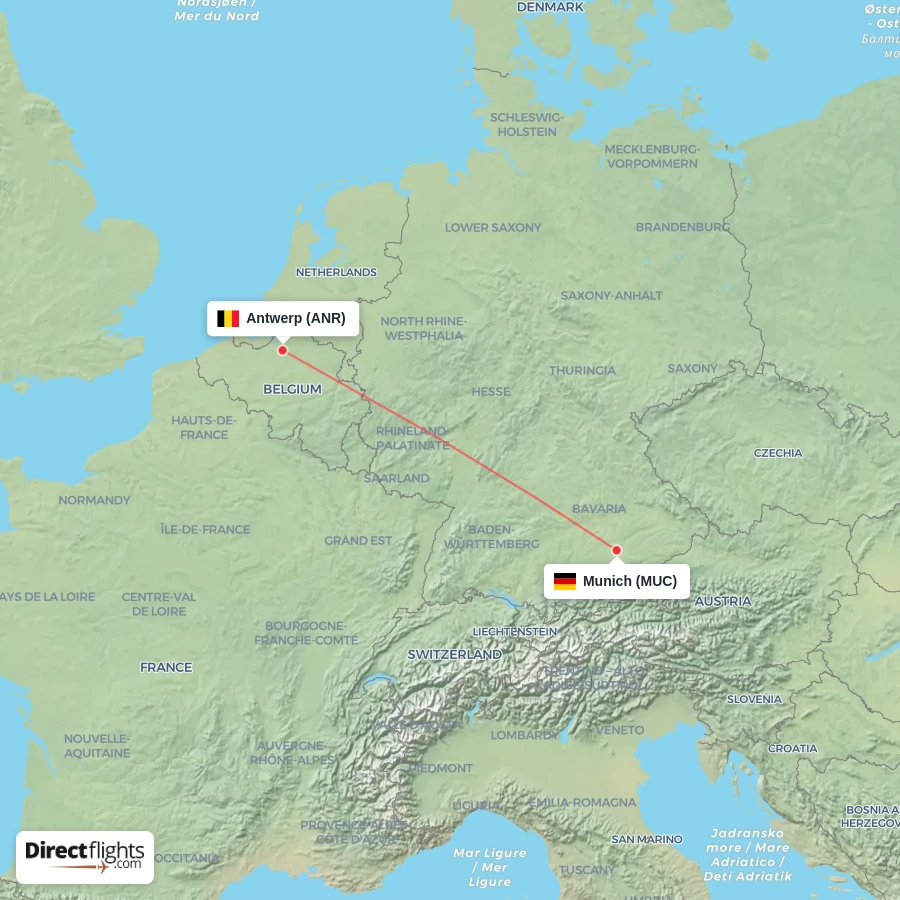 MUC - ANR route map