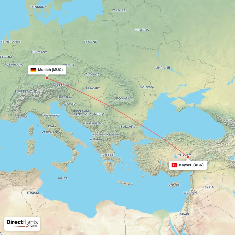 MUC - ASR route map