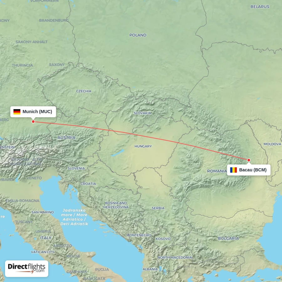 MUC - BCM route map