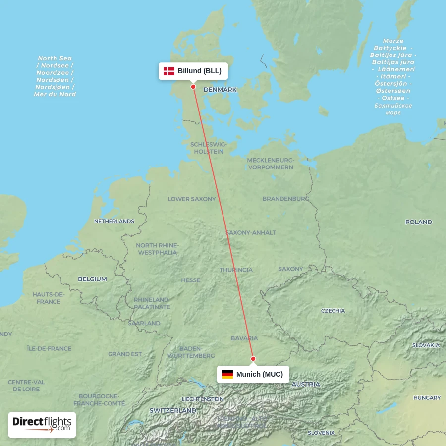 MUC - BLL route map