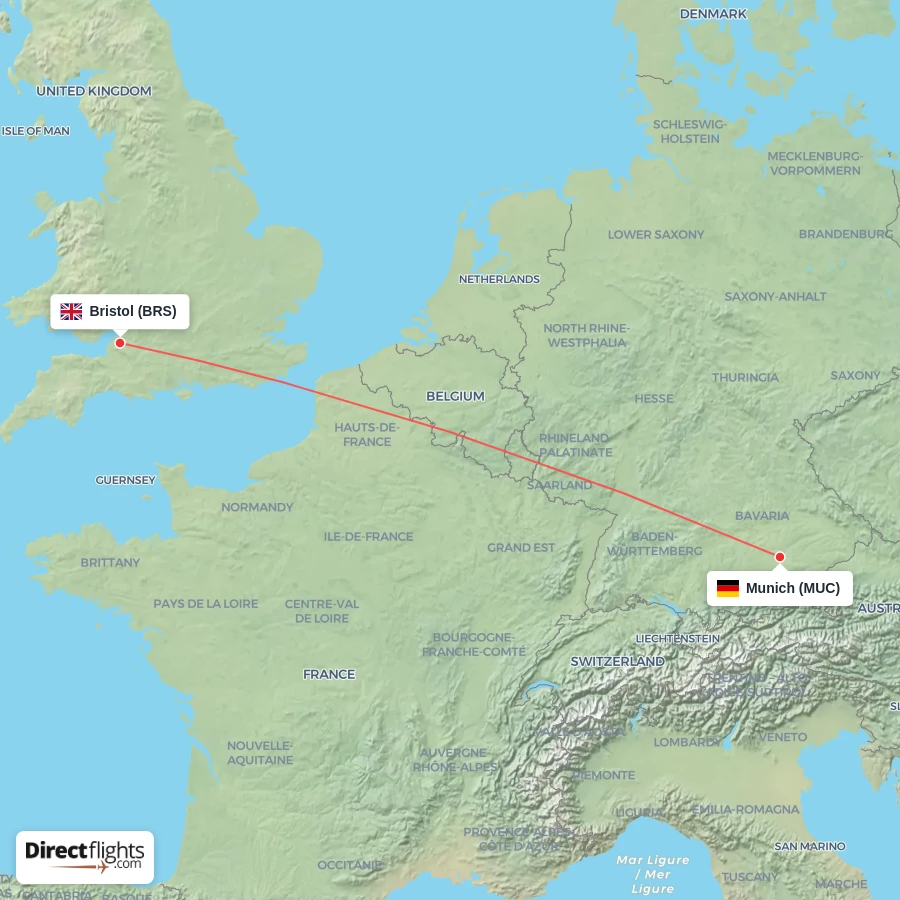 MUC - BRS route map