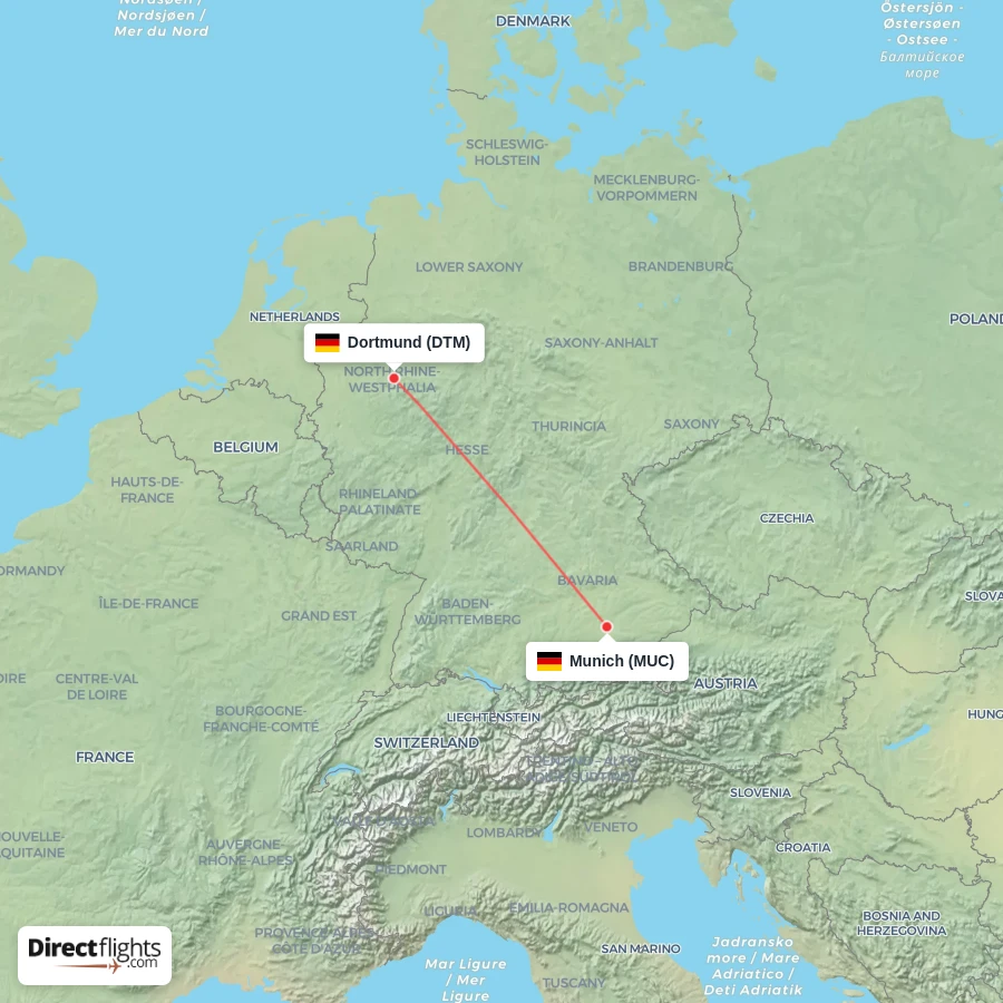 MUC - DTM route map