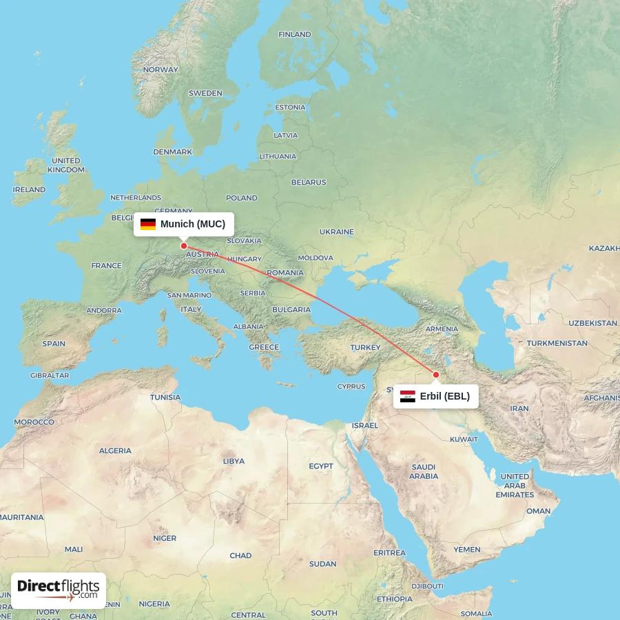 MUC - EBL route map