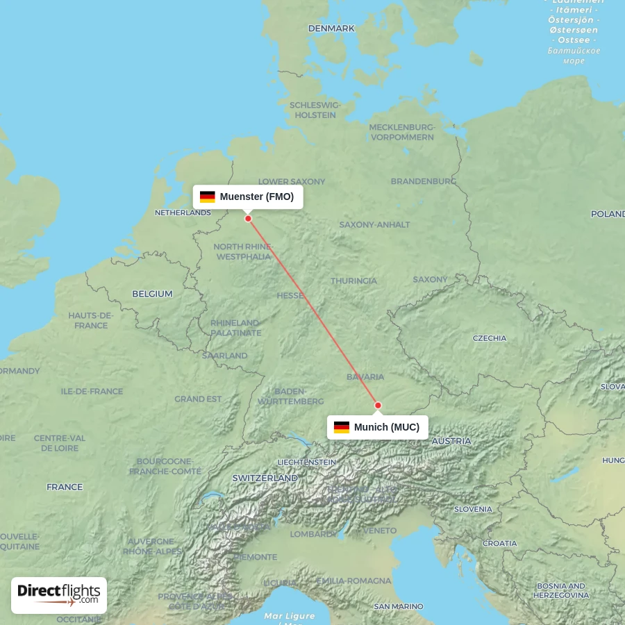 MUC - FMO route map
