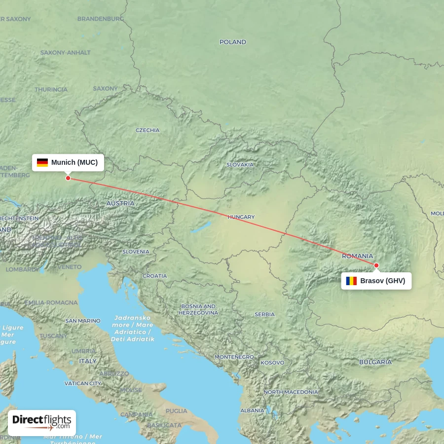 MUC - GHV route map