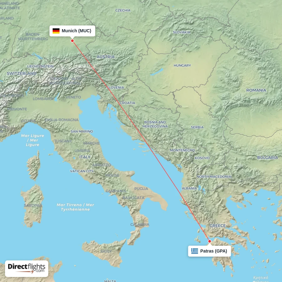 MUC - GPA route map