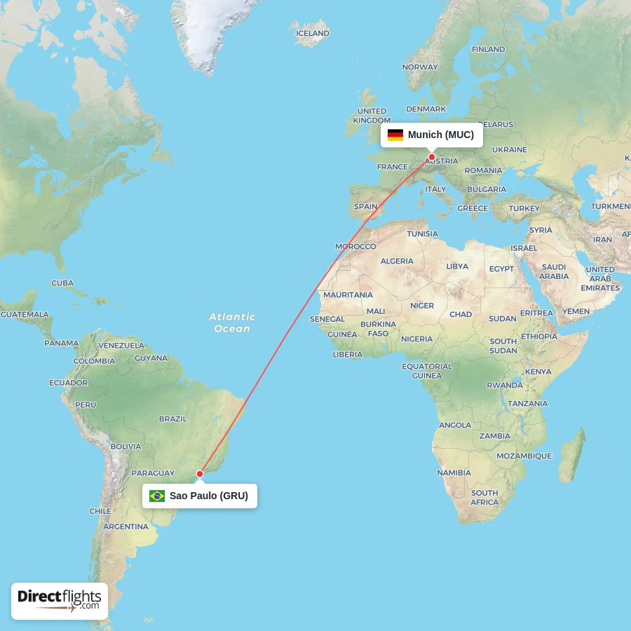 MUC - GRU route map
