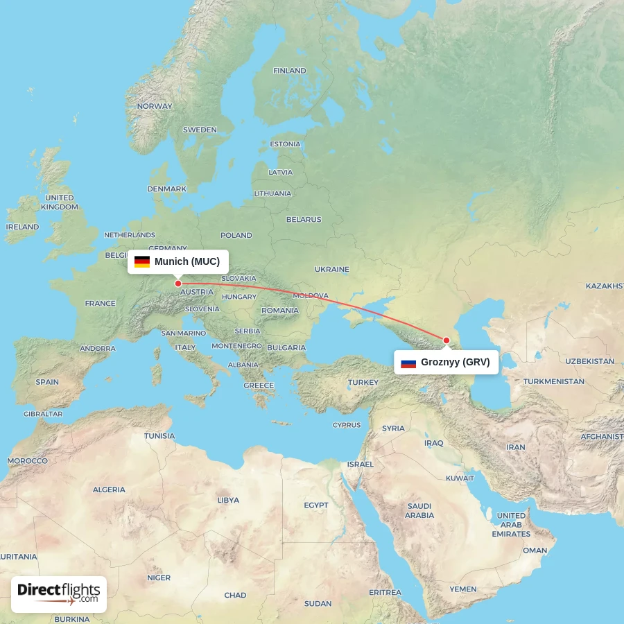 MUC - GRV route map