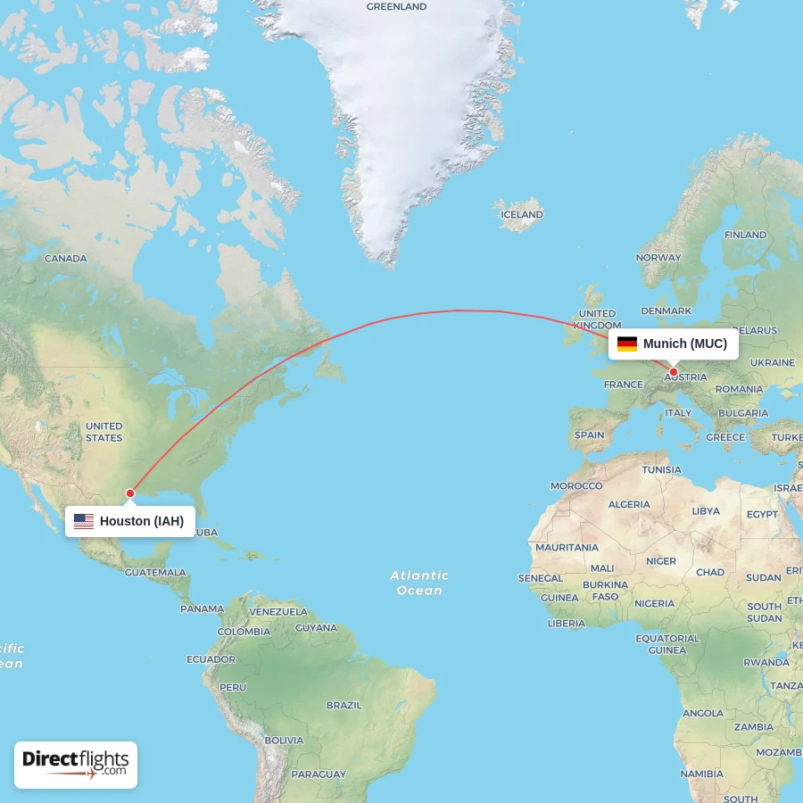 MUC - IAH route map
