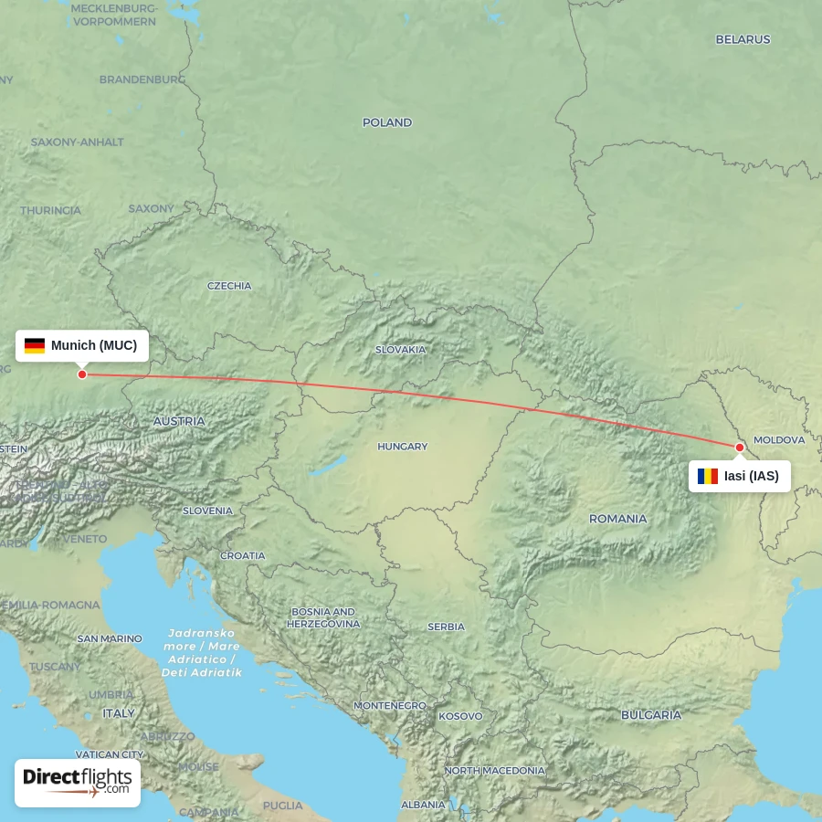 MUC - IAS route map