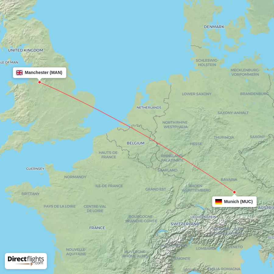 MUC - MAN route map
