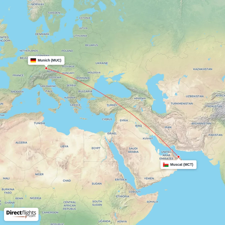 MUC - MCT route map