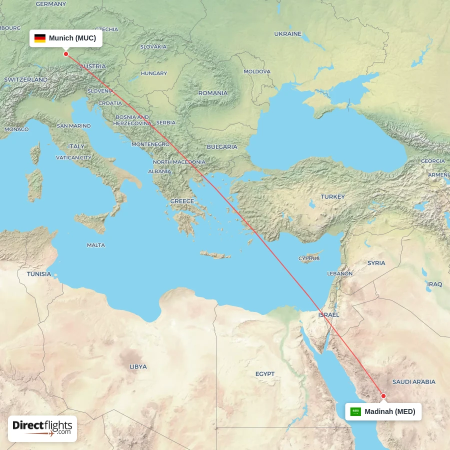 MUC - MED route map