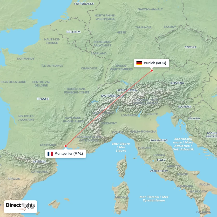 MUC - MPL route map