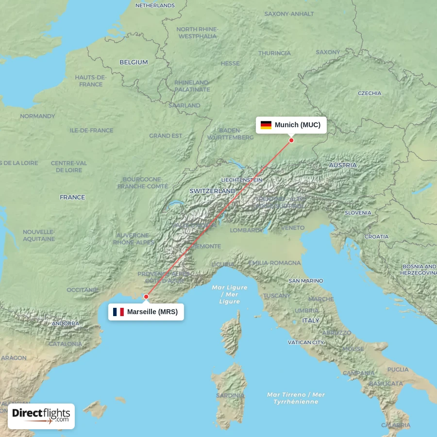 MUC - MRS route map