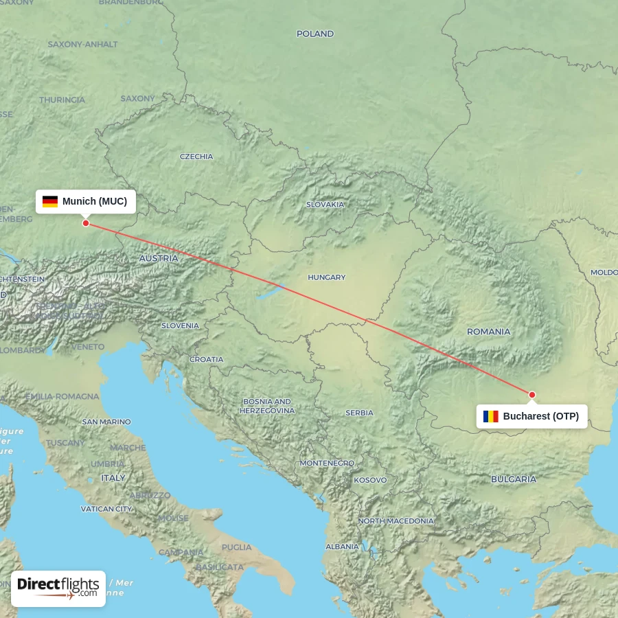 MUC - OTP route map