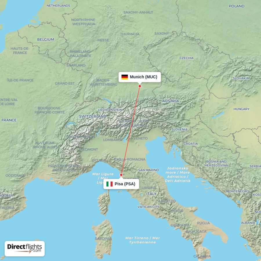 MUC - PSA route map