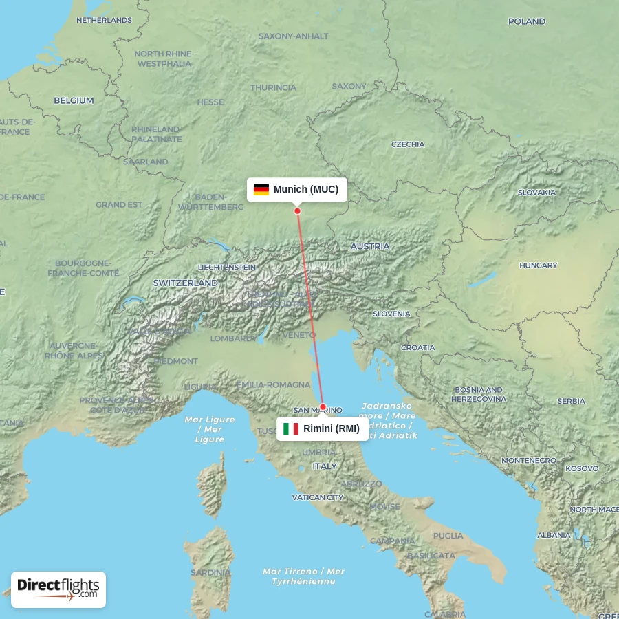 MUC - RMI route map
