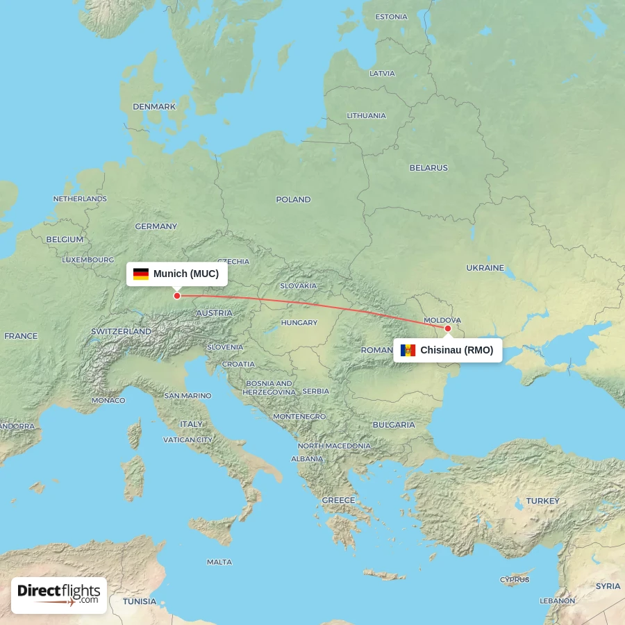 MUC - RMO route map