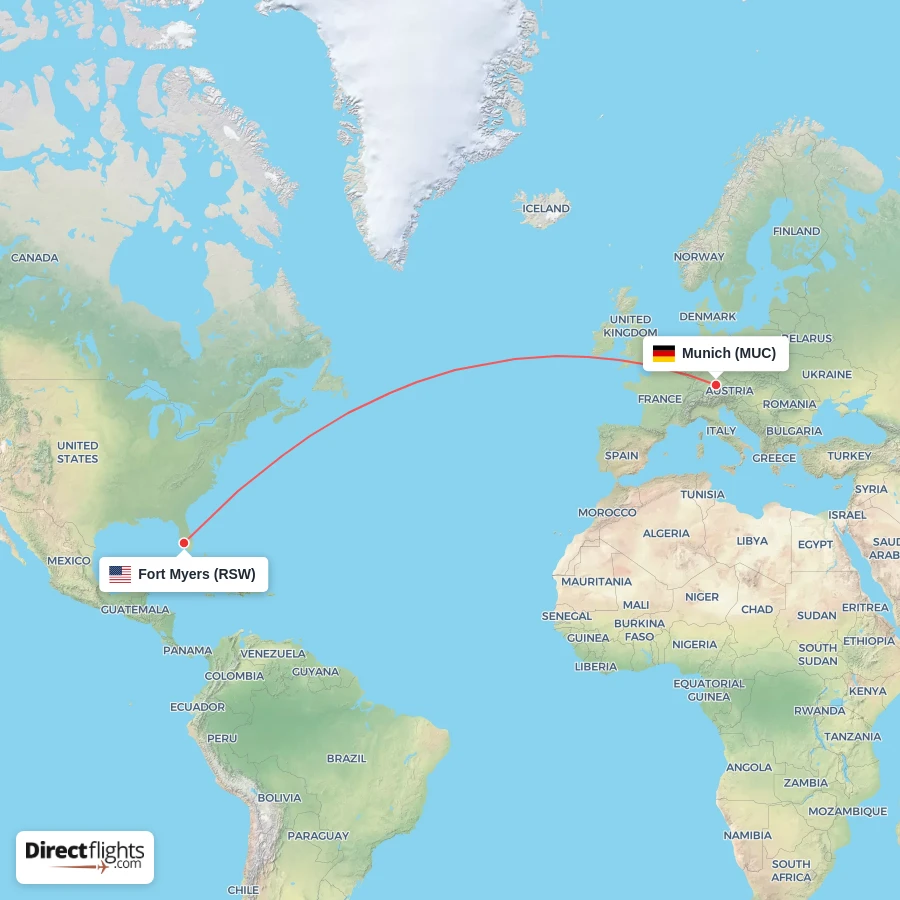 MUC - RSW route map