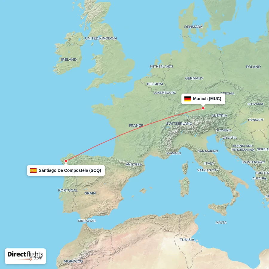 MUC - SCQ route map