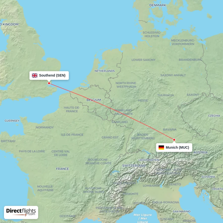 MUC - SEN route map