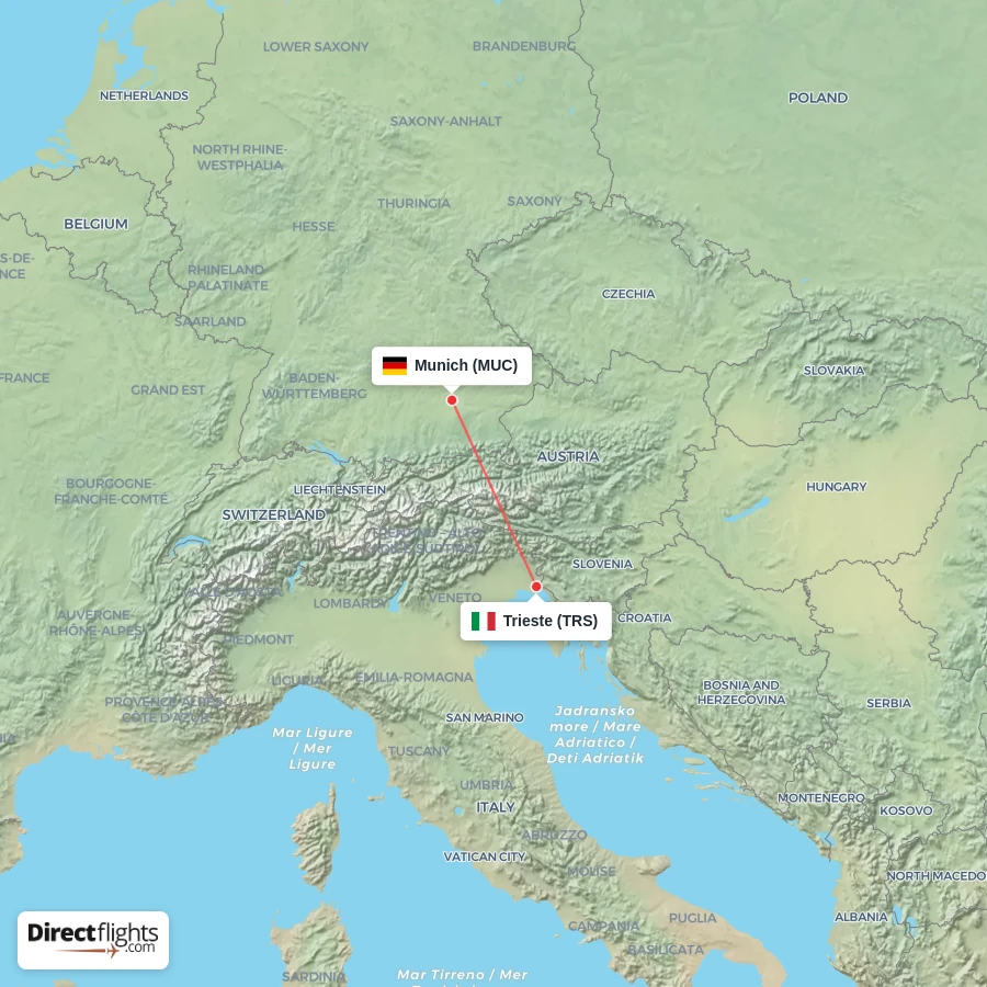 MUC - TRS route map