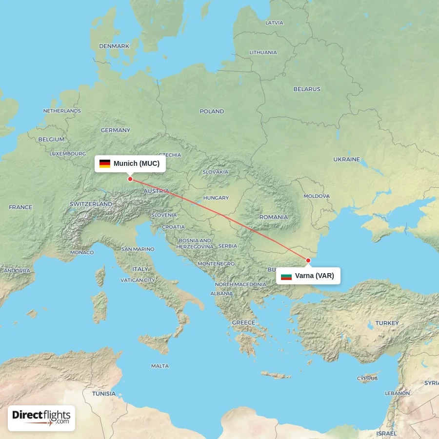 MUC - VAR route map