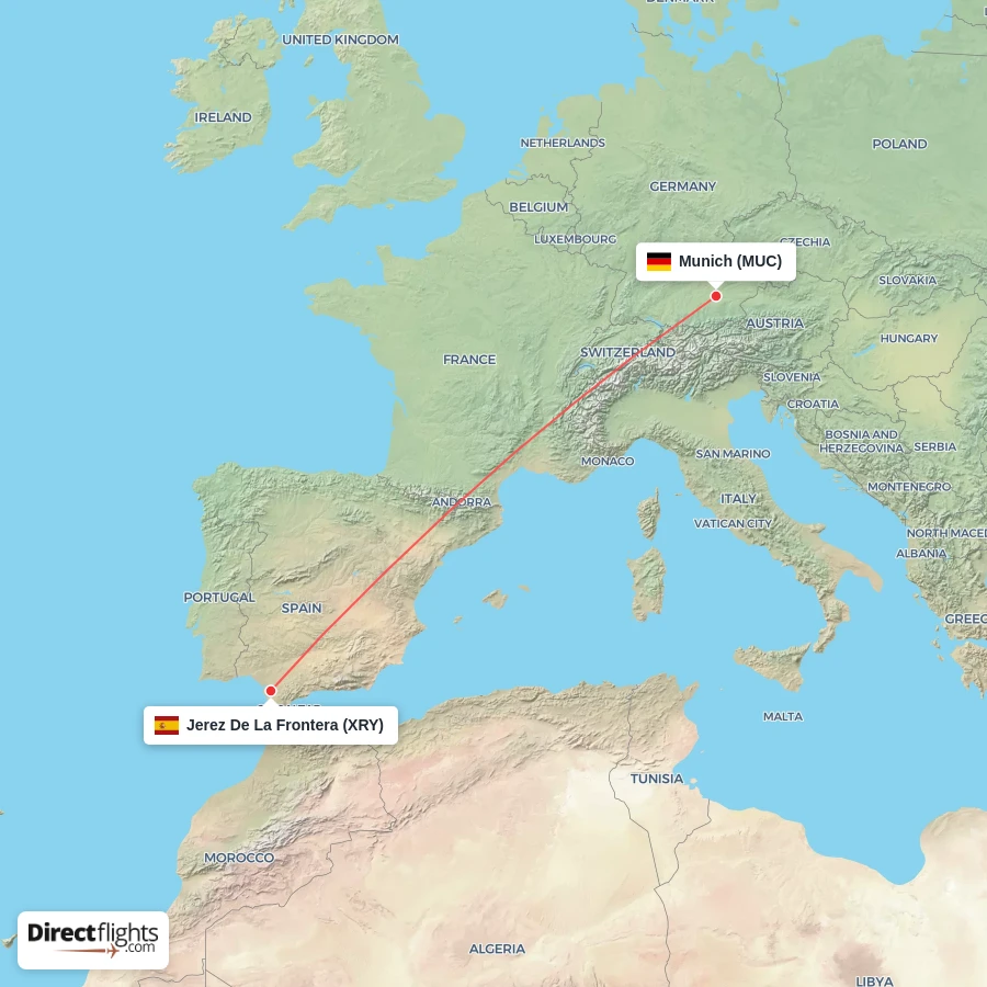 MUC - XRY route map