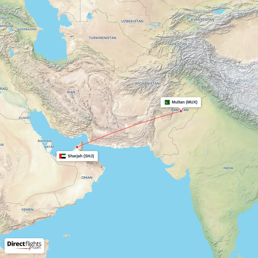 MUX - SHJ route map