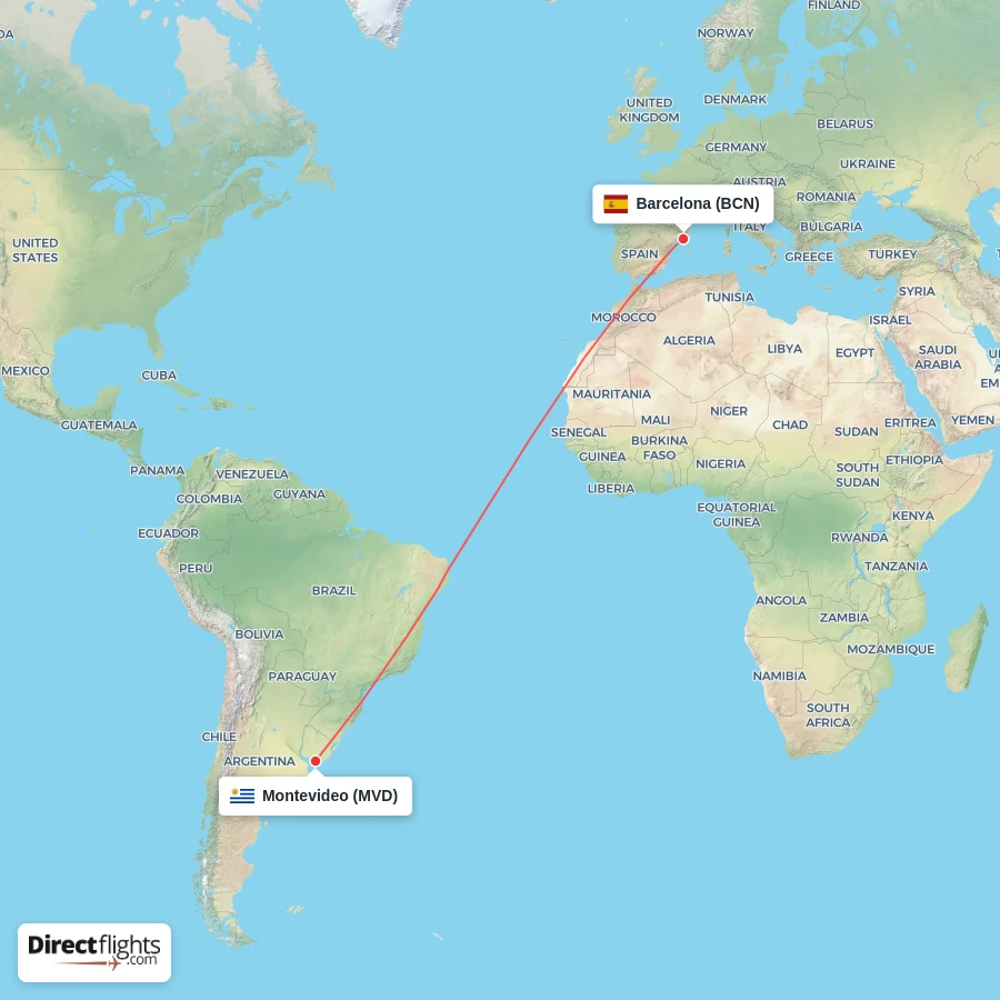 MVD - BCN route map