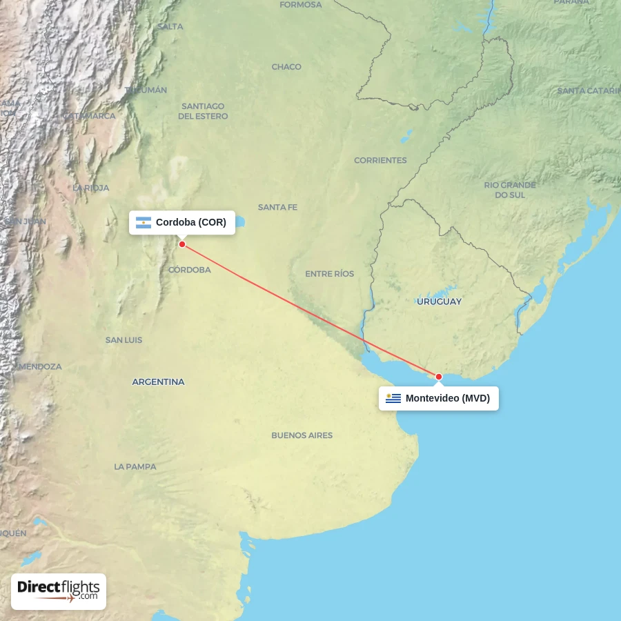 MVD - COR route map