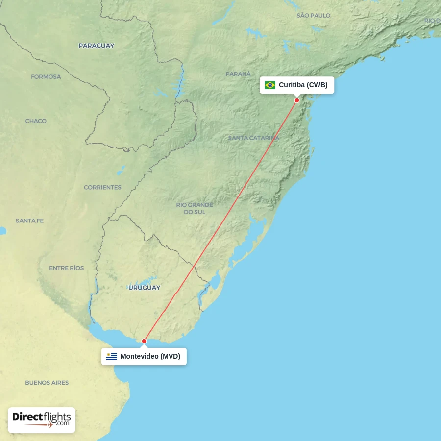 MVD - CWB route map