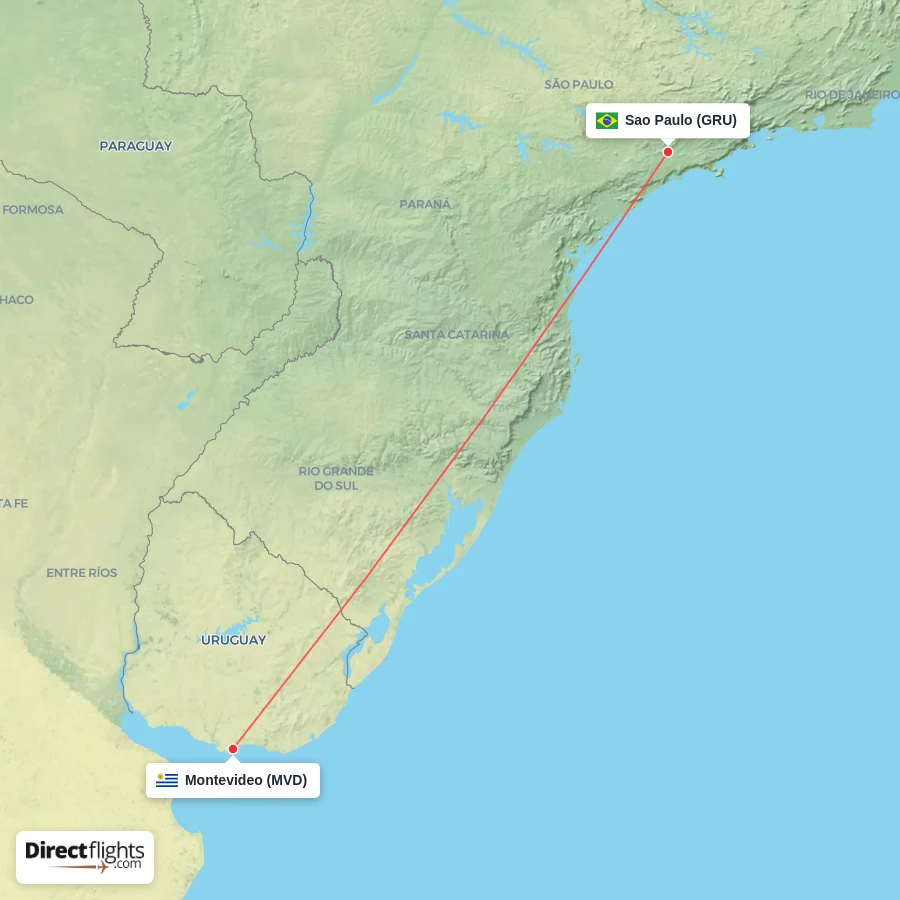 MVD - GRU route map