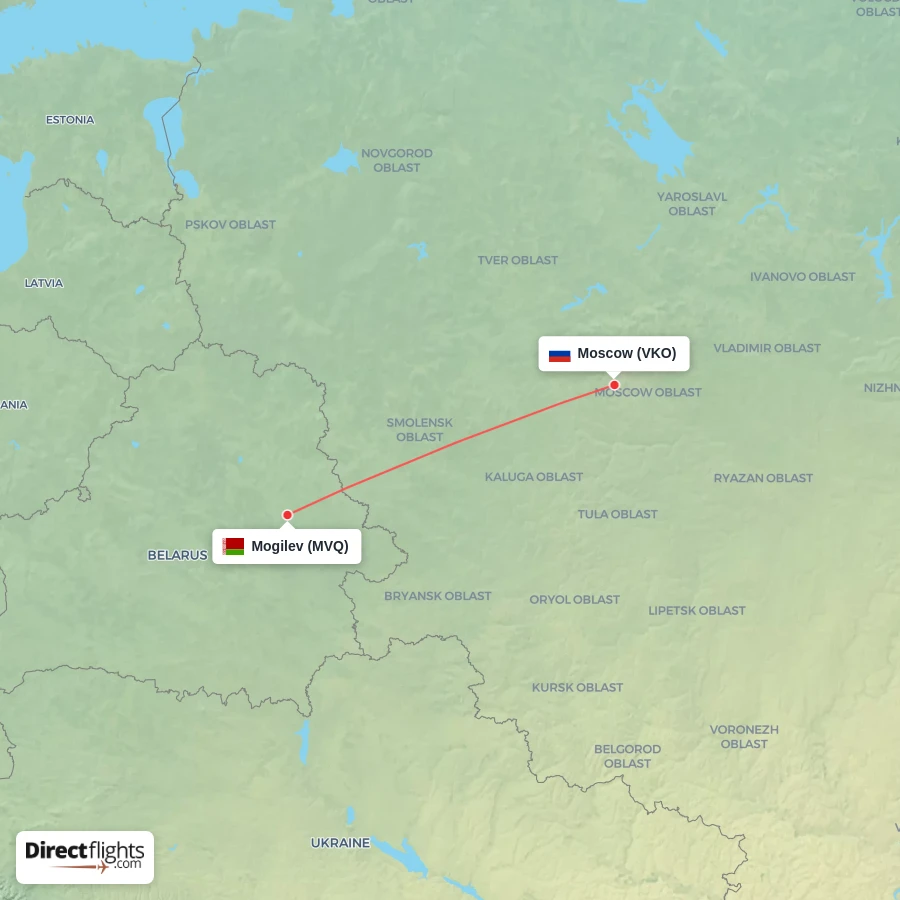 MVQ - VKO route map