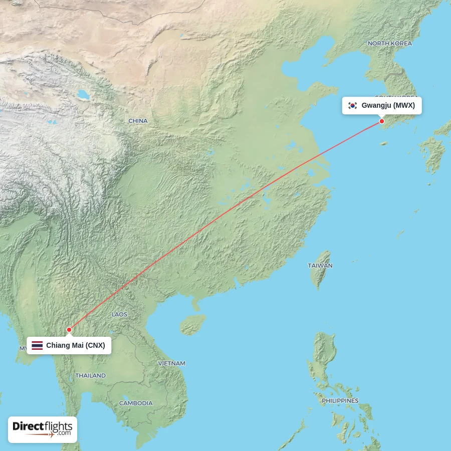 MWX - CNX route map