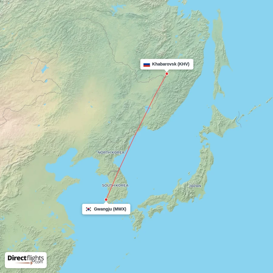 MWX - KHV route map