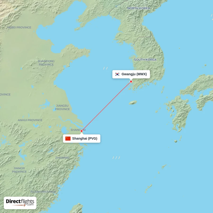 MWX - PVG route map