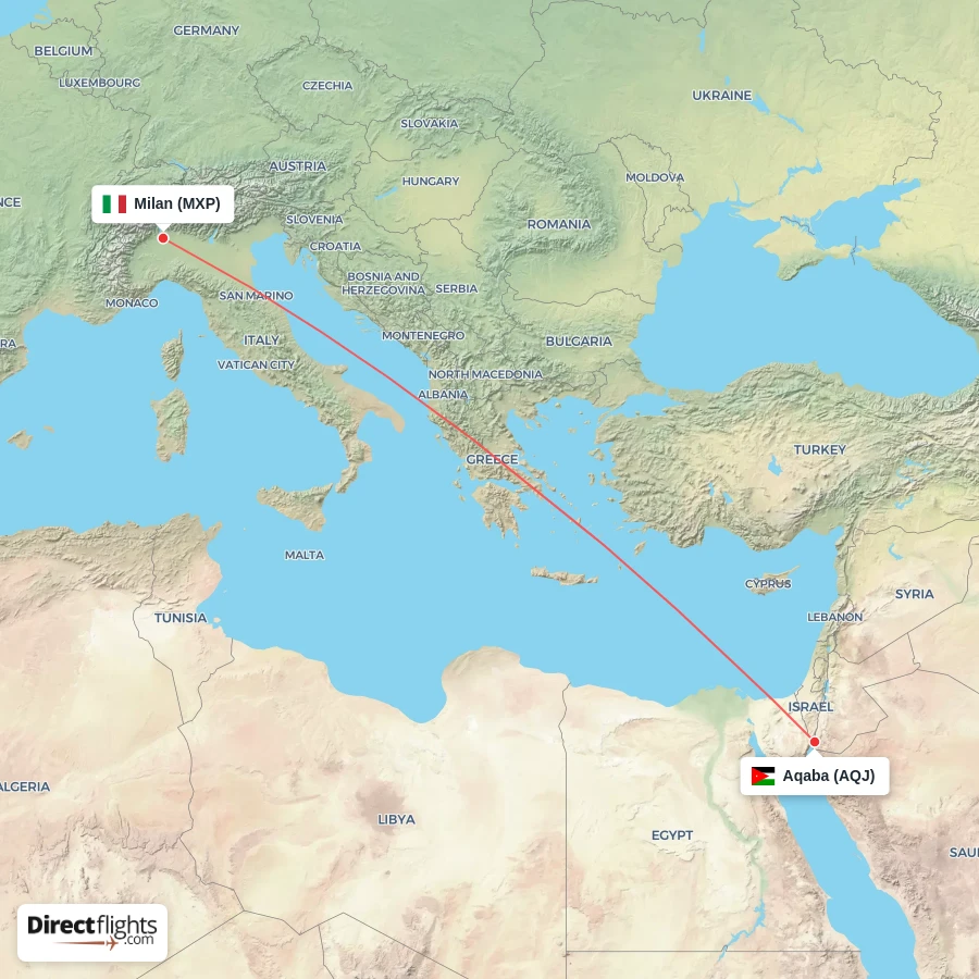 MXP - AQJ route map