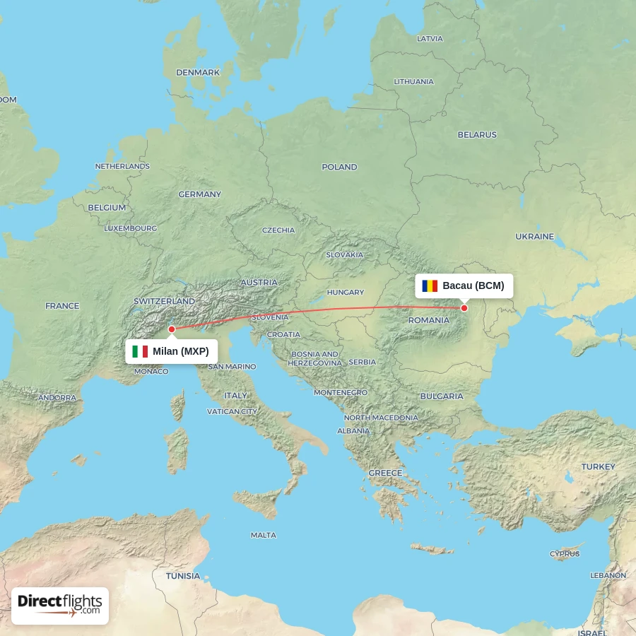 MXP - BCM route map